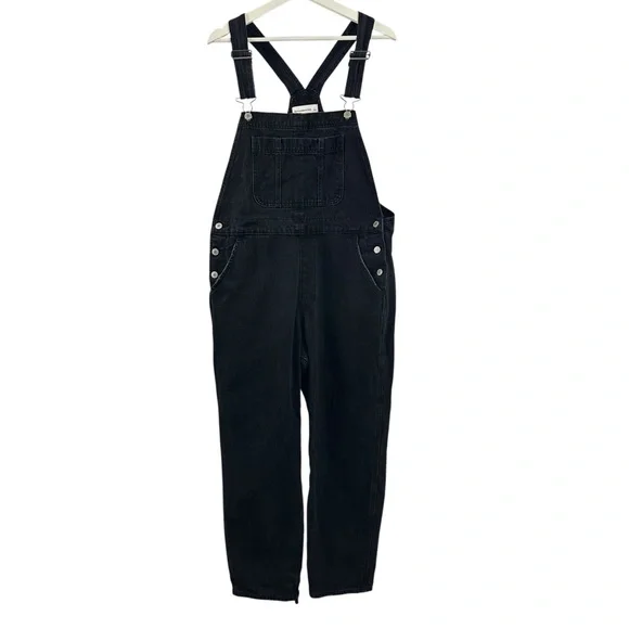 Abercrombie & Fitch Women’s Black Overalls Size L - Picture 1 of 5